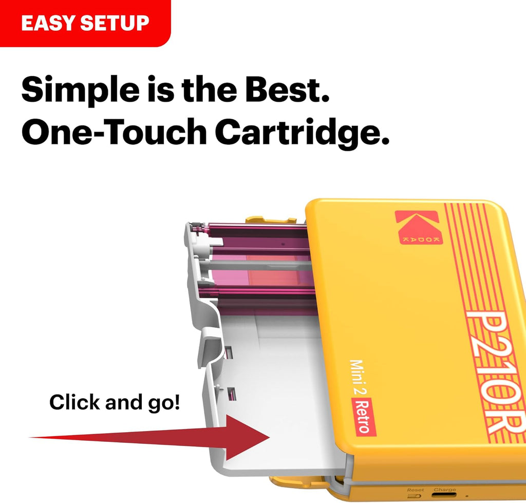 Mini 2 Retro 2X3 Portable Photo Printer, 8 Sheets, Bluetooth Smartphone Printer for Iphone & Android, Instant Color Prints, 4PASS Dye Sublimation, White