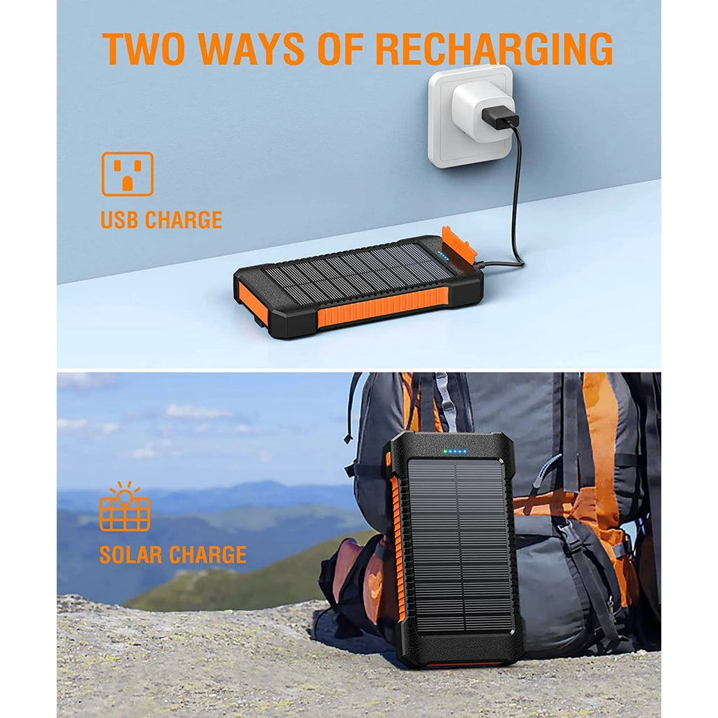 26800Mah Solar Power Bank, USB Portable Solar Charger Compatible for Iphone, Android Phone